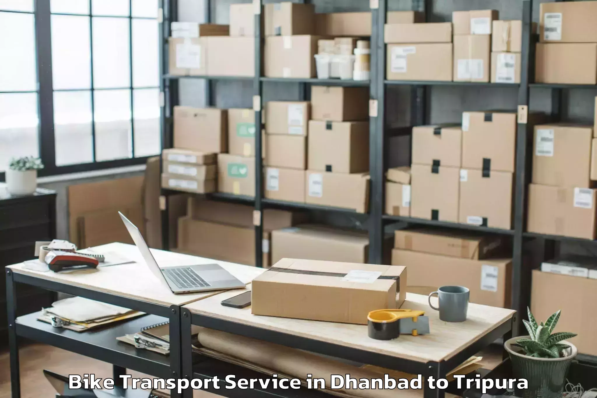 Book Your Dhanbad to Tulashikhar Bike Transport Today